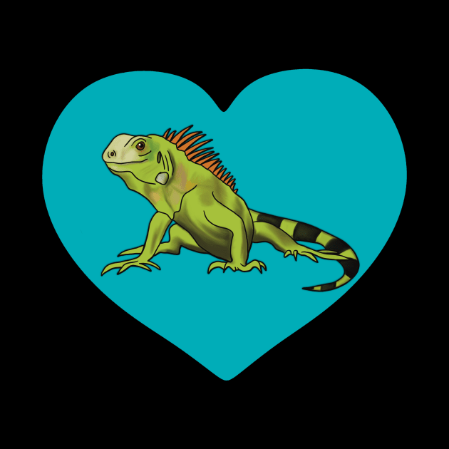 Iguana Heart for Iguana Lovers, Blue by Mochi Merch