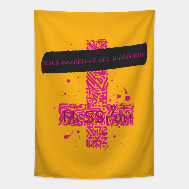 Iesus Nazarenus Rex Iudaeorum Cross Inri Jesus Tapestry Teepublic