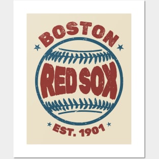 PosterGlobe Poster A908 Boston Red Sox Rustic Retro Baseball Fenway Sports Poster Bar Cave 12 x 18
