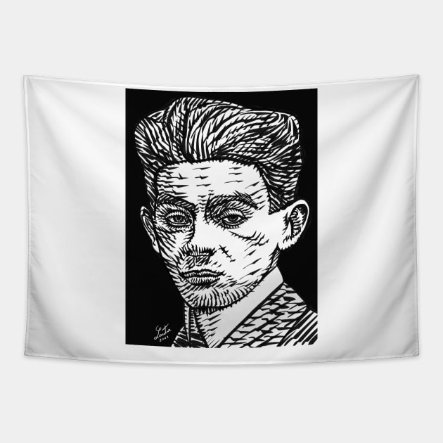 EGON SCHIELE ink portrait .1 Tapestry by lautir