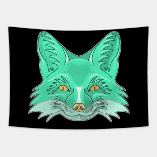 cyan fox face Tapestry