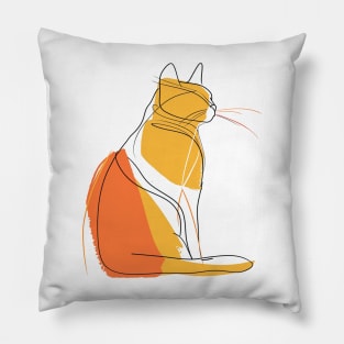 Minimal Cat Art Pillow