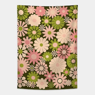 Pastel Color Pattern Vintage Flower Design Tapestry