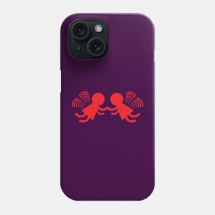 Red Angel Twins Holding Hands Phone Case