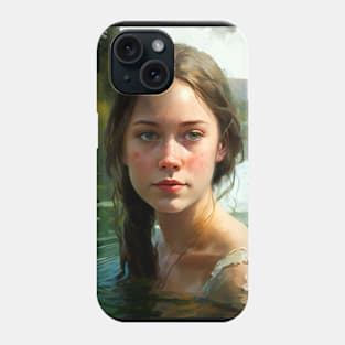 Girl swimming in the lake Phone Case