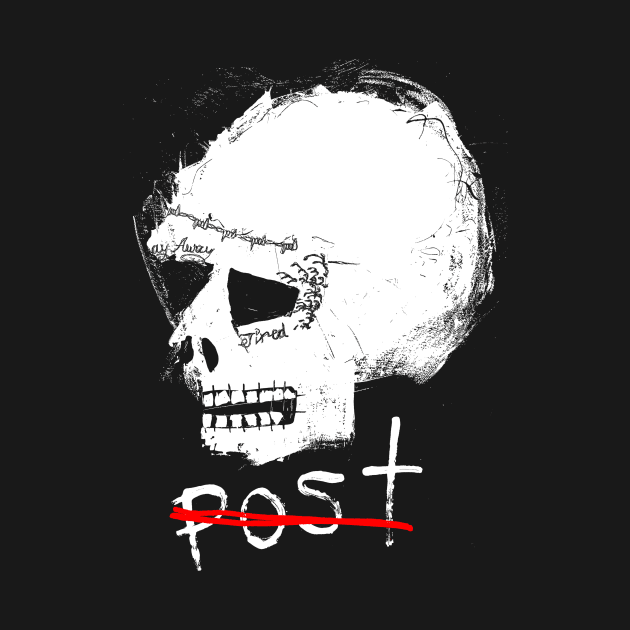 Post Skull Doodle White by Mijumi Doodles