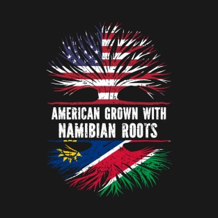 American Grown with Namibian Roots USA Flag T-Shirt