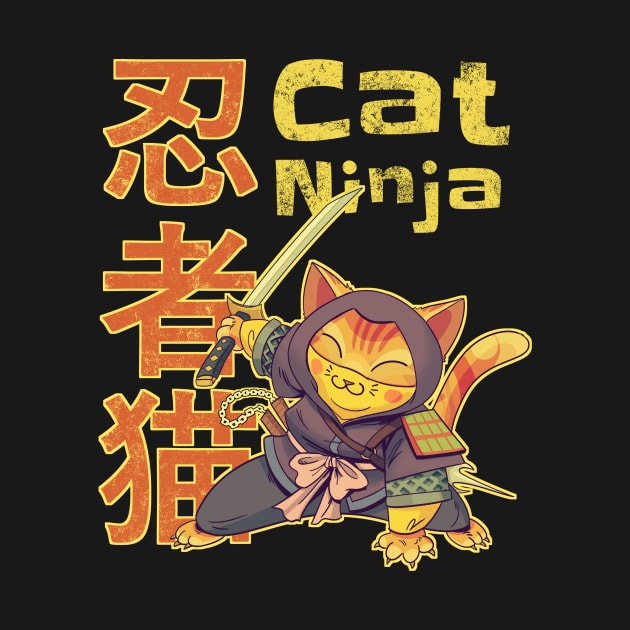 Kawaii cat ninja, Neko ninja, cute japanese cat by Radarek_Design