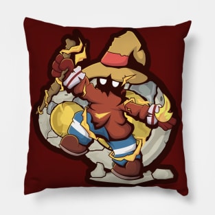 Character fire light wizard with magic wand Pillow