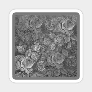 Gray Rose Pattern Magnet