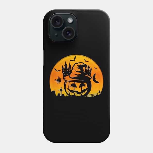 Spooky Moon Halloween Witch Monster Ghost Pumpkin 9 Phone Case by fromherotozero