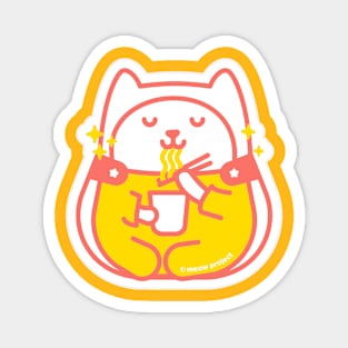 Red and Yellow Ramen Cat Magnet