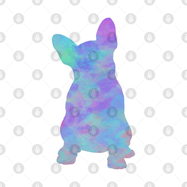 Rainbow Pastel French Bulldog Sitting by TrapperWeasel