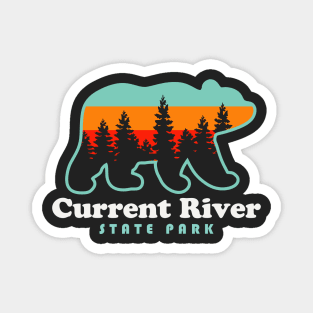 Current River State Park Missouri Bear Retro Vintage Sunset Magnet