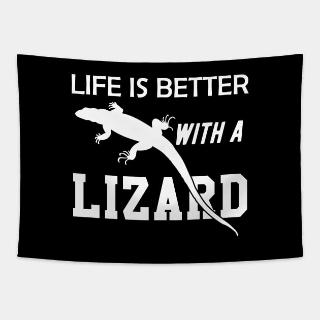 Lizard - Life is better with a lizard Tapestry by KC Happy Shop