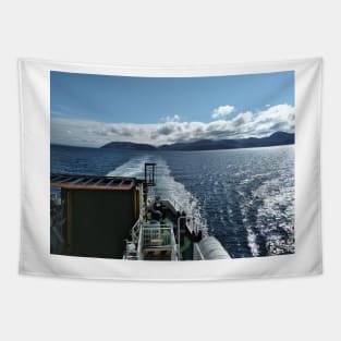 The CalMac ferry 'Catriona' leaves the Isle of Arran. Scotland Tapestry