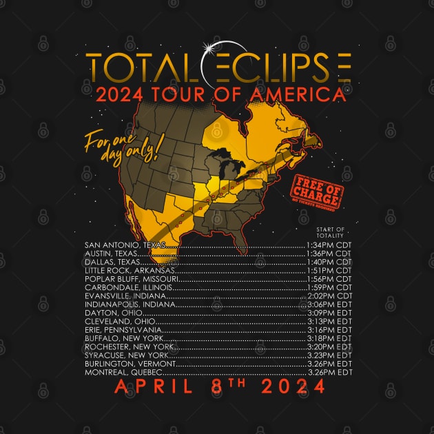 Total Solar Eclipse April 8th 2024 Tour of America - On Back by NerdShizzle