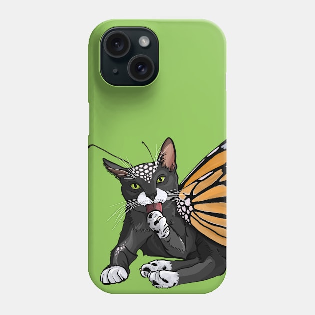 Spotted Black Monarch Flitter Kitty Phone Case by CarleahUnique