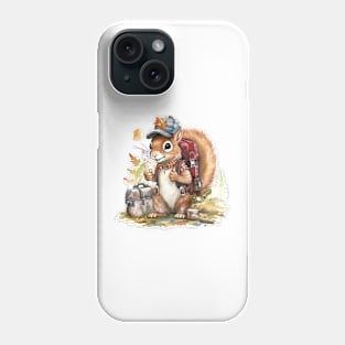 Watercolor Adventure Squirrel #4 Phone Case