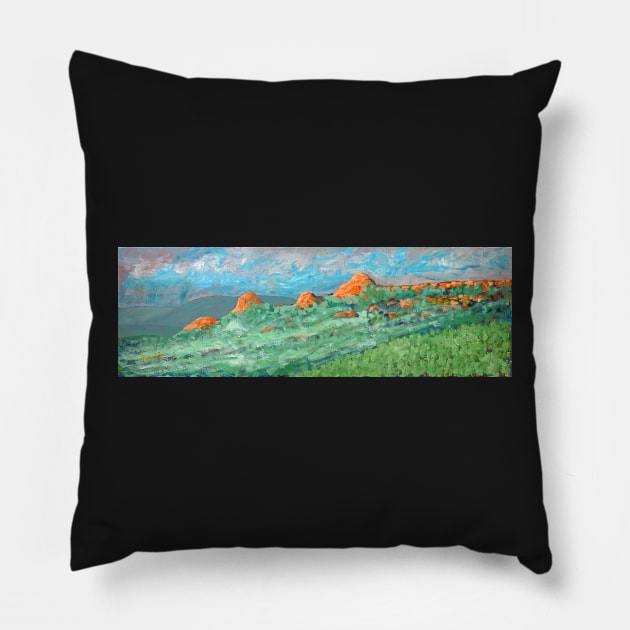 The Pinnacle from Hervey Range Lookout - Acrylic original is on Canvas Pillow by pops