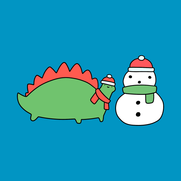 Stegosaurus and Snowman by saradaboru