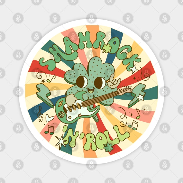 Shamrock N' Roll Magnet by LylaLace Studio