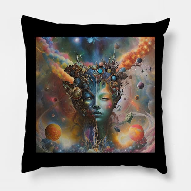 Two Faced God Pillow by gromoslav
