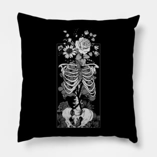 Gothic Flower and Bones Pillow