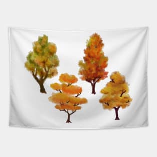 Autumn Trees Hand Painted Tapestry