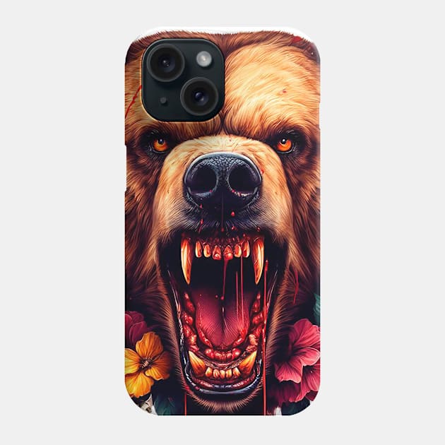 Bloodthirsty bear very angry, he will attack! Phone Case by Marccelus