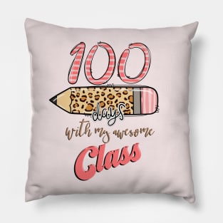 Colorful 100th Day Of School For Teacher Pillow