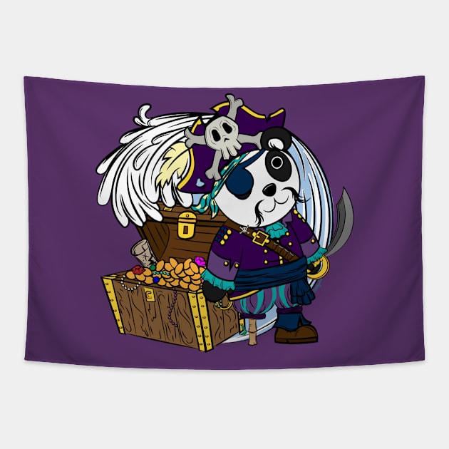 Pirate Panda Tapestry by Desdymona