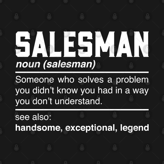 Salesman Definition Design - Salesperson Vendor Noun by Pizzan