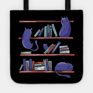 Cute cats sleeping in library Tote