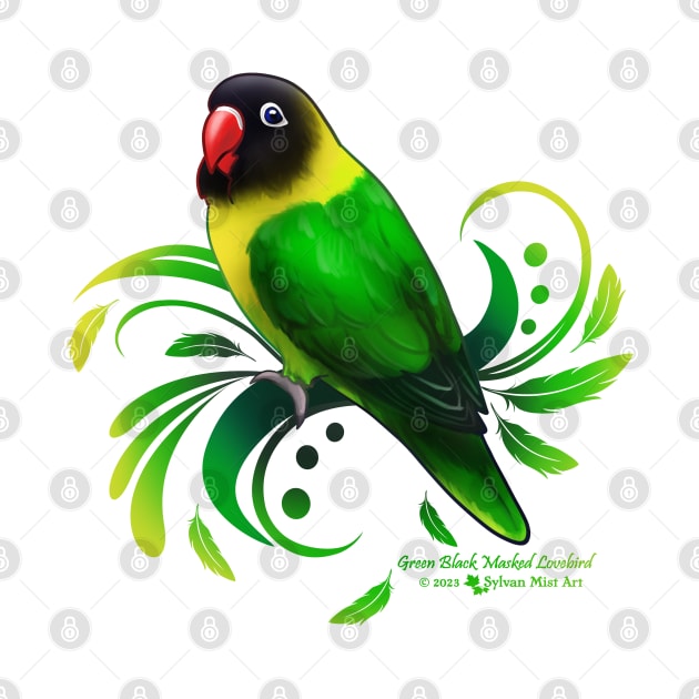 Green Black Masked Lovebird by Sylvanmistart