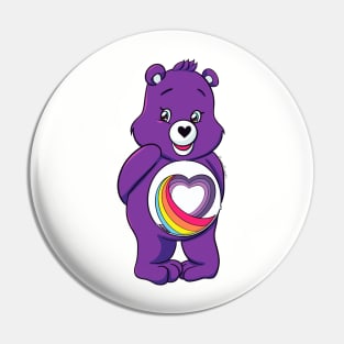 Rainbow Heart Care Bear Pin