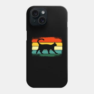 Black Cat Sunset Retro Vintage Phone Case