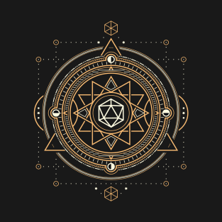 Polyhedral D20 Dice Sacred Symbol of the Occultist T-Shirt