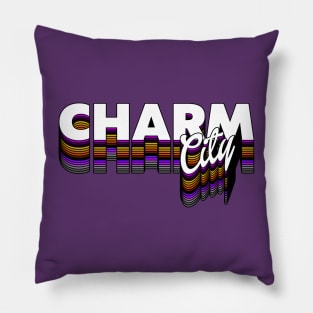 Charm City ))(( Baltimore City Pride Retro Font Pillow