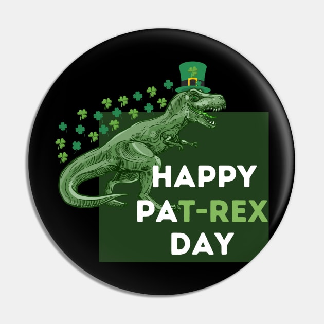 Happy St Pat T Rex Day Pin by flexibleart