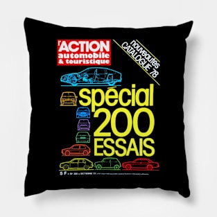 1970s FRENCH CAR MAGAZINE COVER Pillow