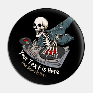 skeleton dj music illustration Pin