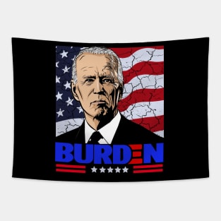 Burden Joe Biden Funny Political Cartoon Design Tapestry