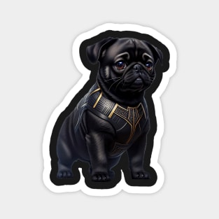 Adorable Pug in Intricate Royal Armor - Powerful and Cute Magnet