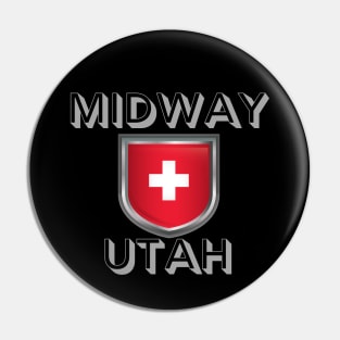 Midway Utah Swiss Flag Pin