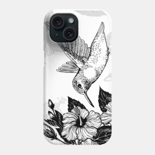 Hibiscus and hummingbird Phone Case