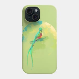 Resplendent Quetzal - digital bird illustration Phone Case