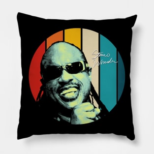 Retro Stevie Wonder Mint Pillow