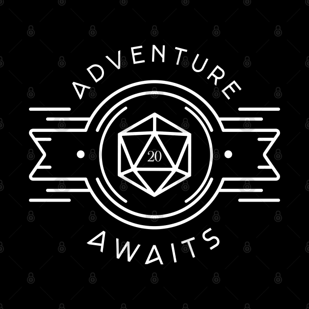 Adventure Awaits Polyhedral D20 Dice Tabletop RPG Addict by pixeptional