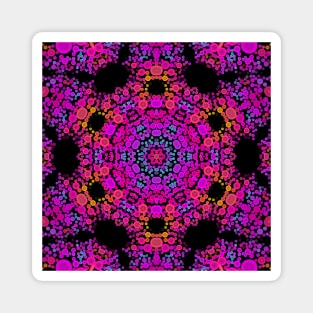 Dot Mandala Flower Pink Blue and Orange Magnet